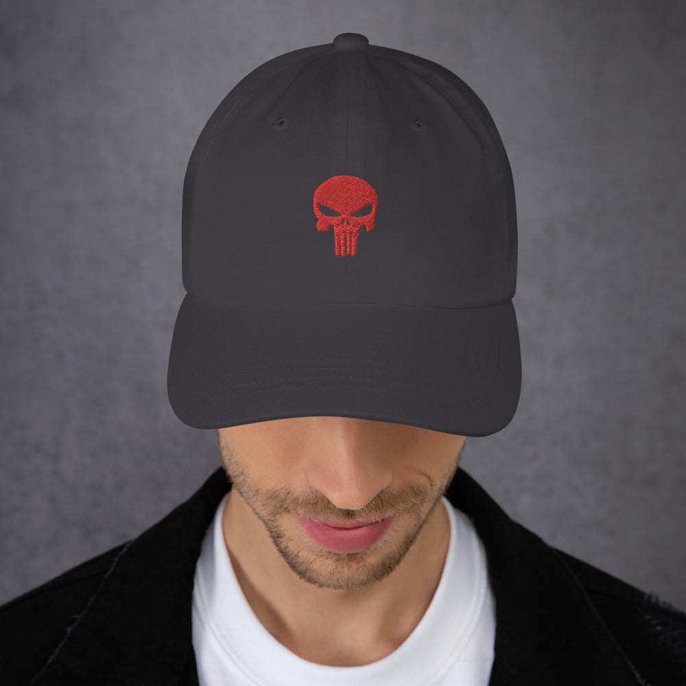 Red Skull Embroidered Dad Hat