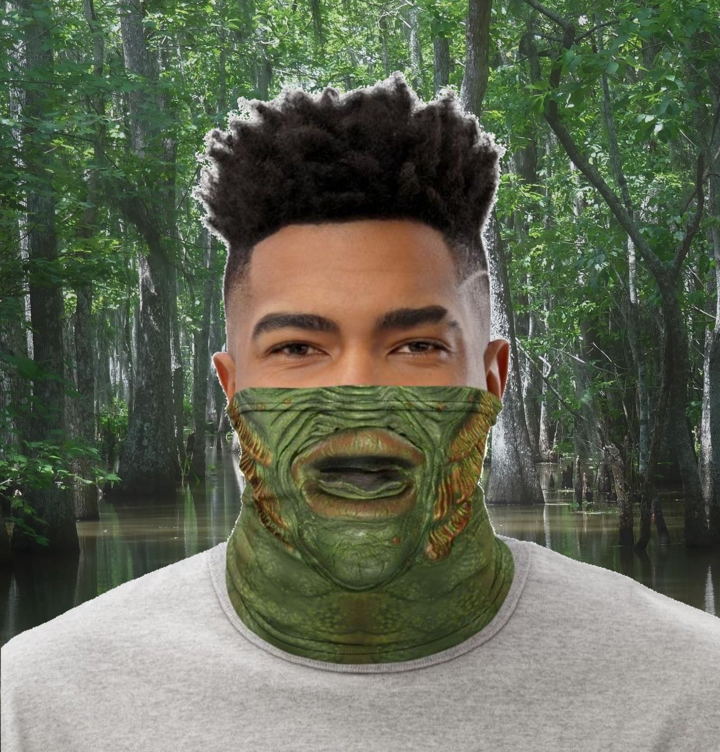 Creature From The Black Lagoon Neck Gaiter With Background