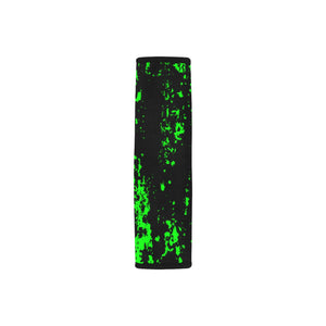 Neon Green Spray on Black Car Seat Belt Cover 7" x 8.5"