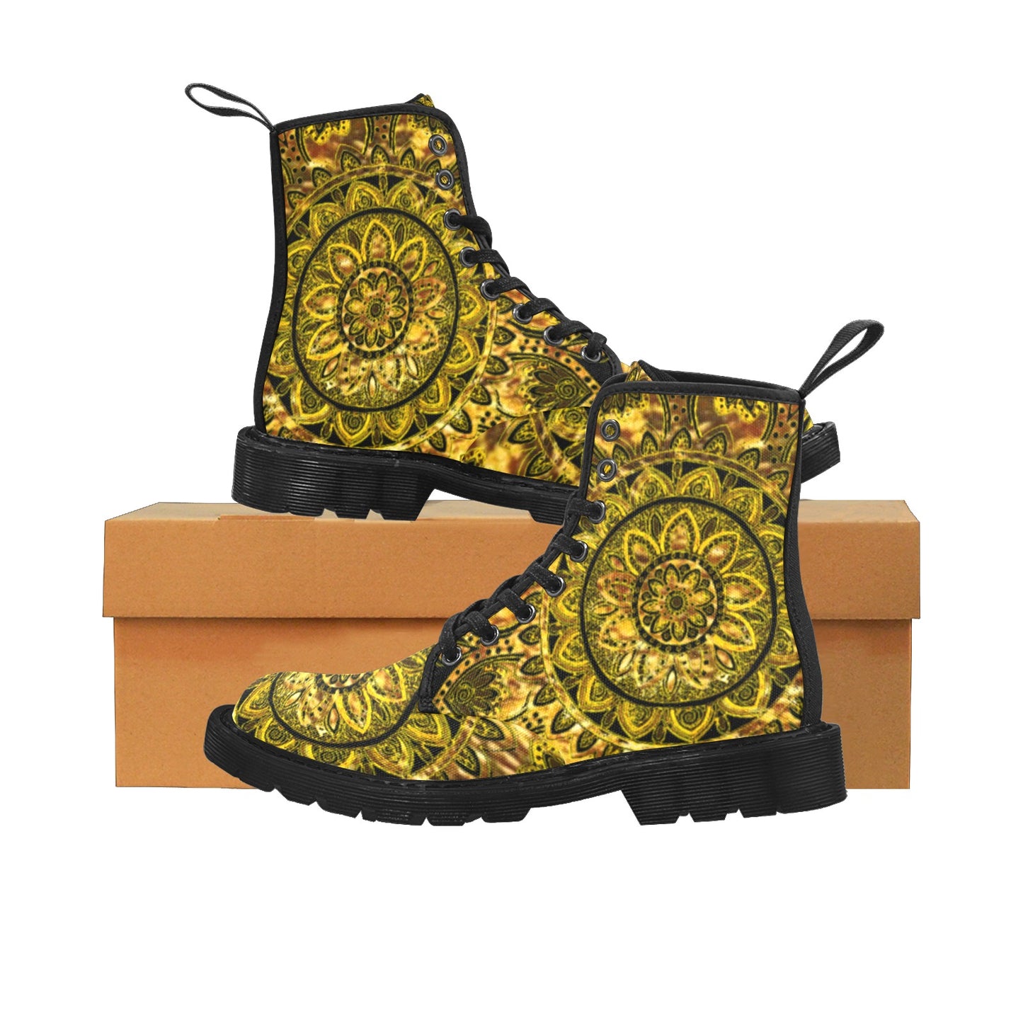 Tarnished Gold Mandala Women's Canvas Boots