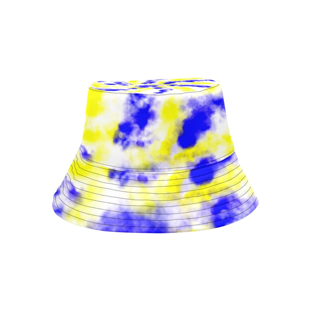 Blue and Yellow Tie Dye Bucket Hat