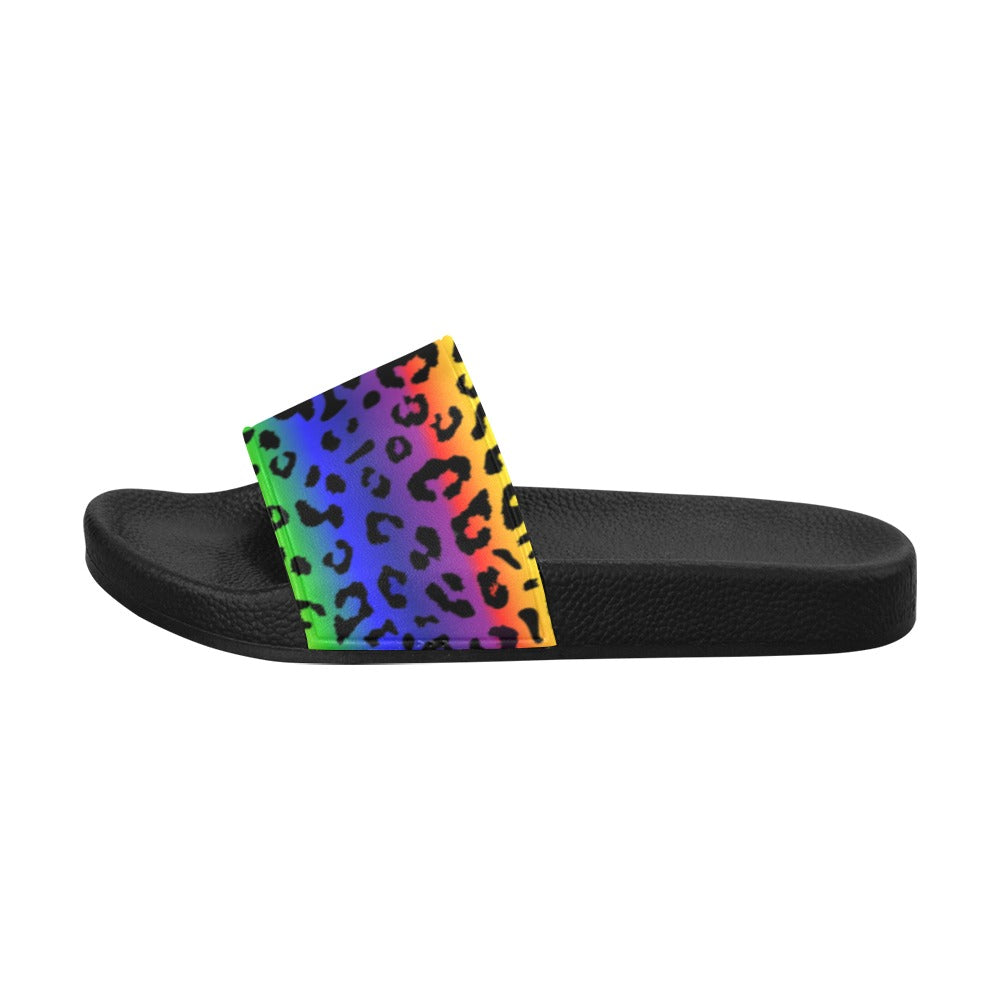 Rainbow Leopard Men's Slide Sandals