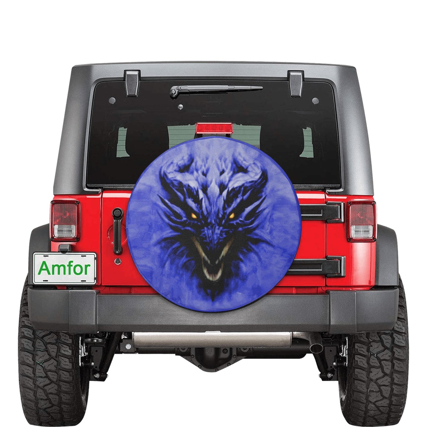 Blue Shadow Dragon Spare Tire Cover (Small) (15")