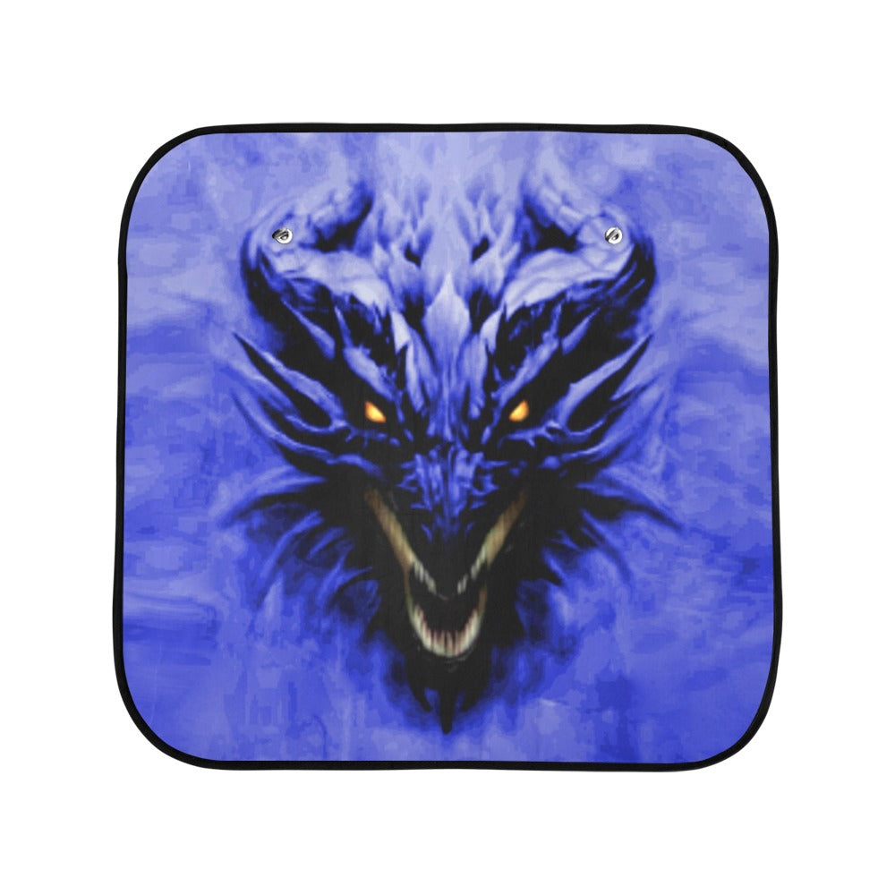 Blue Shadow Dragon Auto Sun Shade (28" x 28") (Small) (Two Pieces)