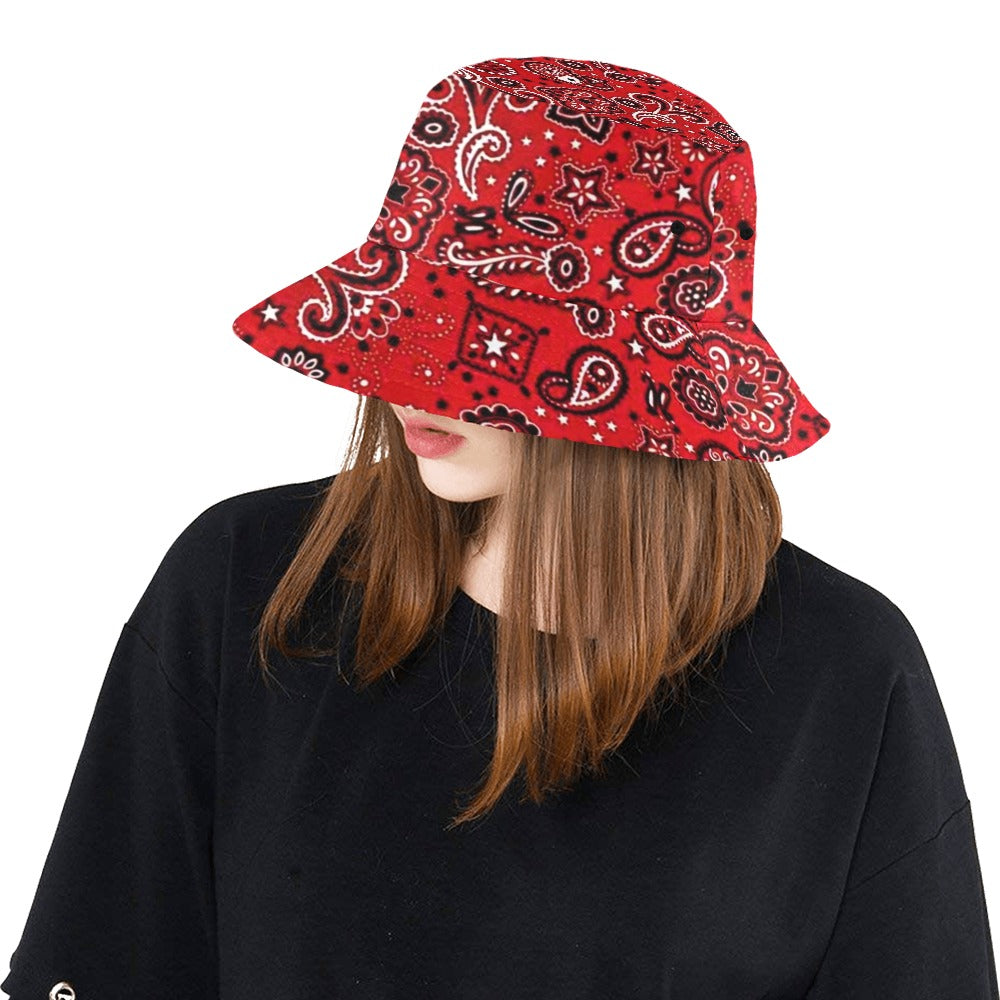 Red Bandanna Bucket Hat