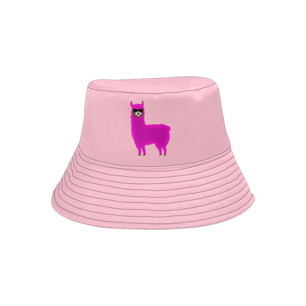 Llama Security Pink Printed Bucket Hat