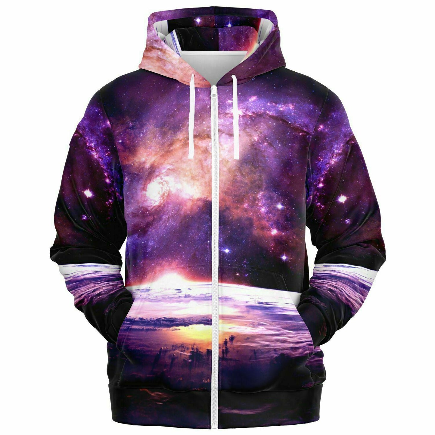 Purple Space Zip Up Hoodie