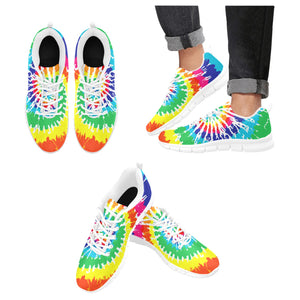 Women's Bright Rainbow Tie Dye Sneakers White