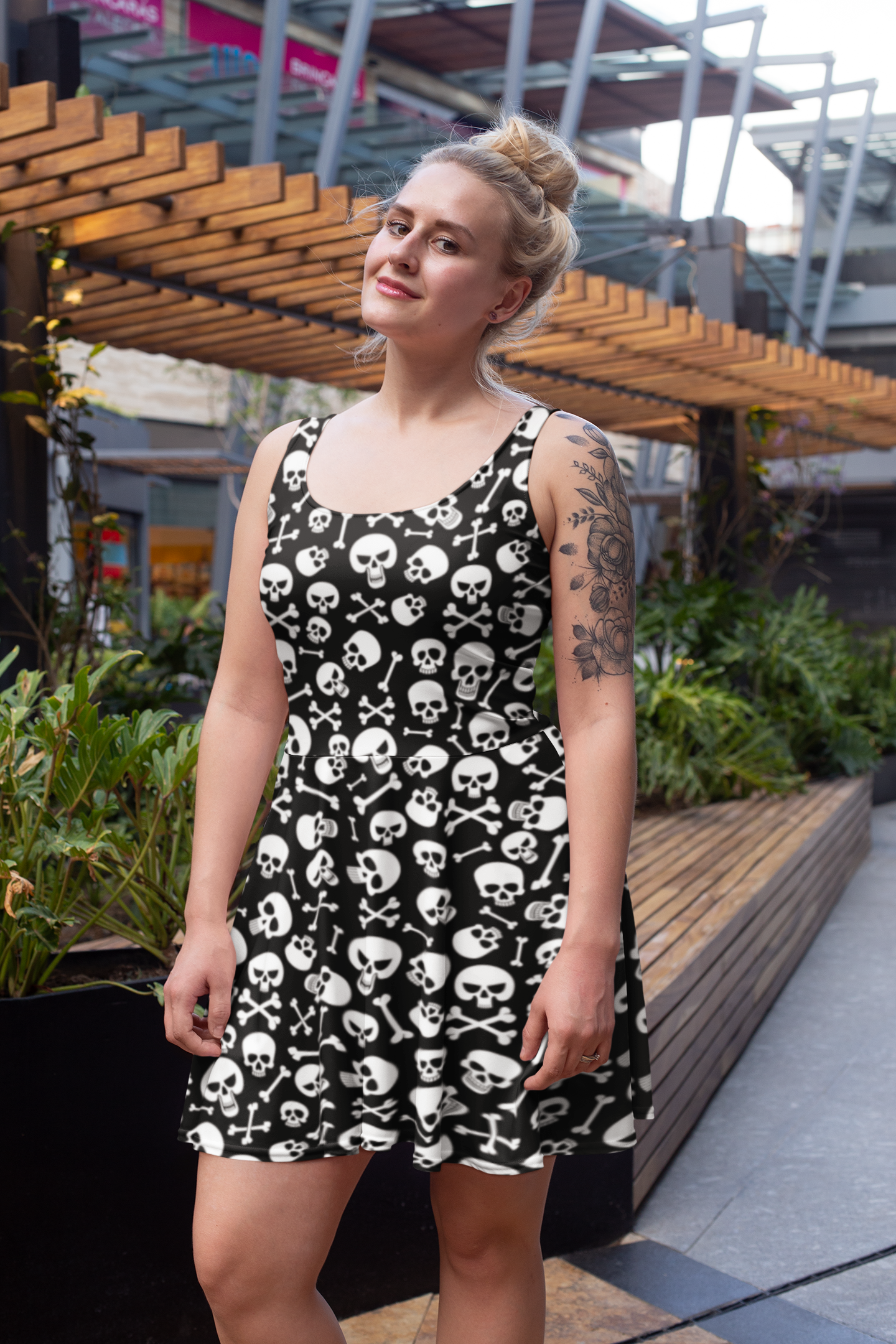 Skulls & Crossbones Skater Dress