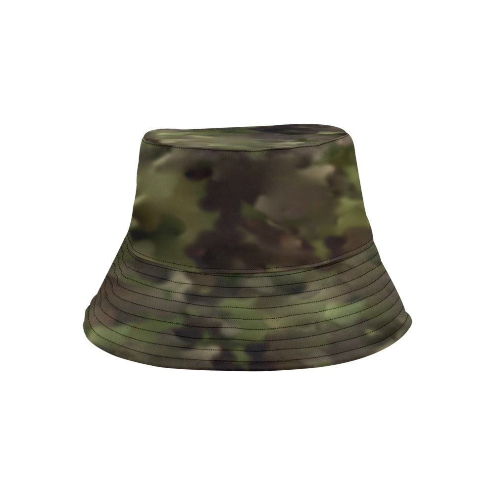 Subtle Dark Wood Camo Bucket Hat