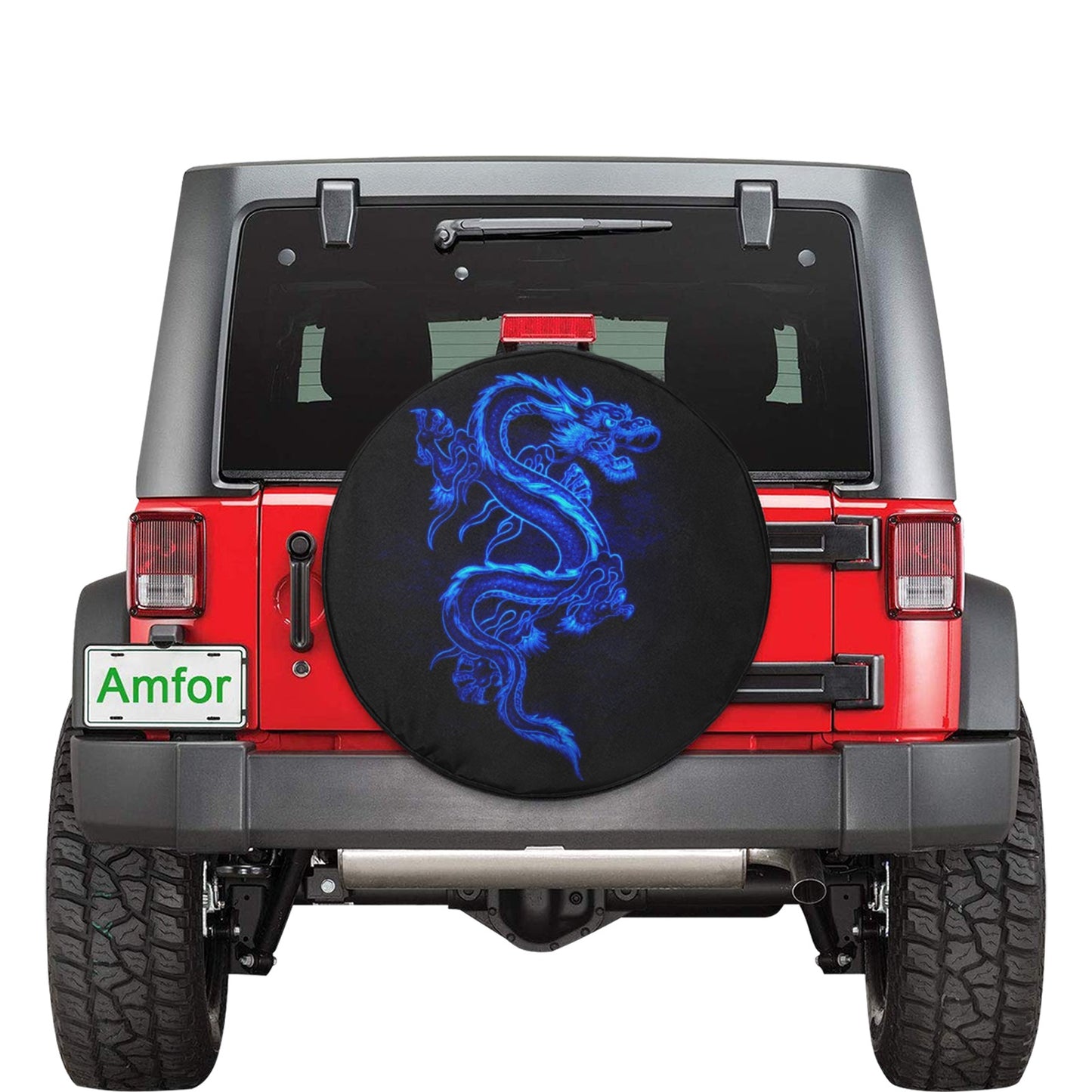 Blue Fire Dragon Spare Tire Cover (Small) (15")