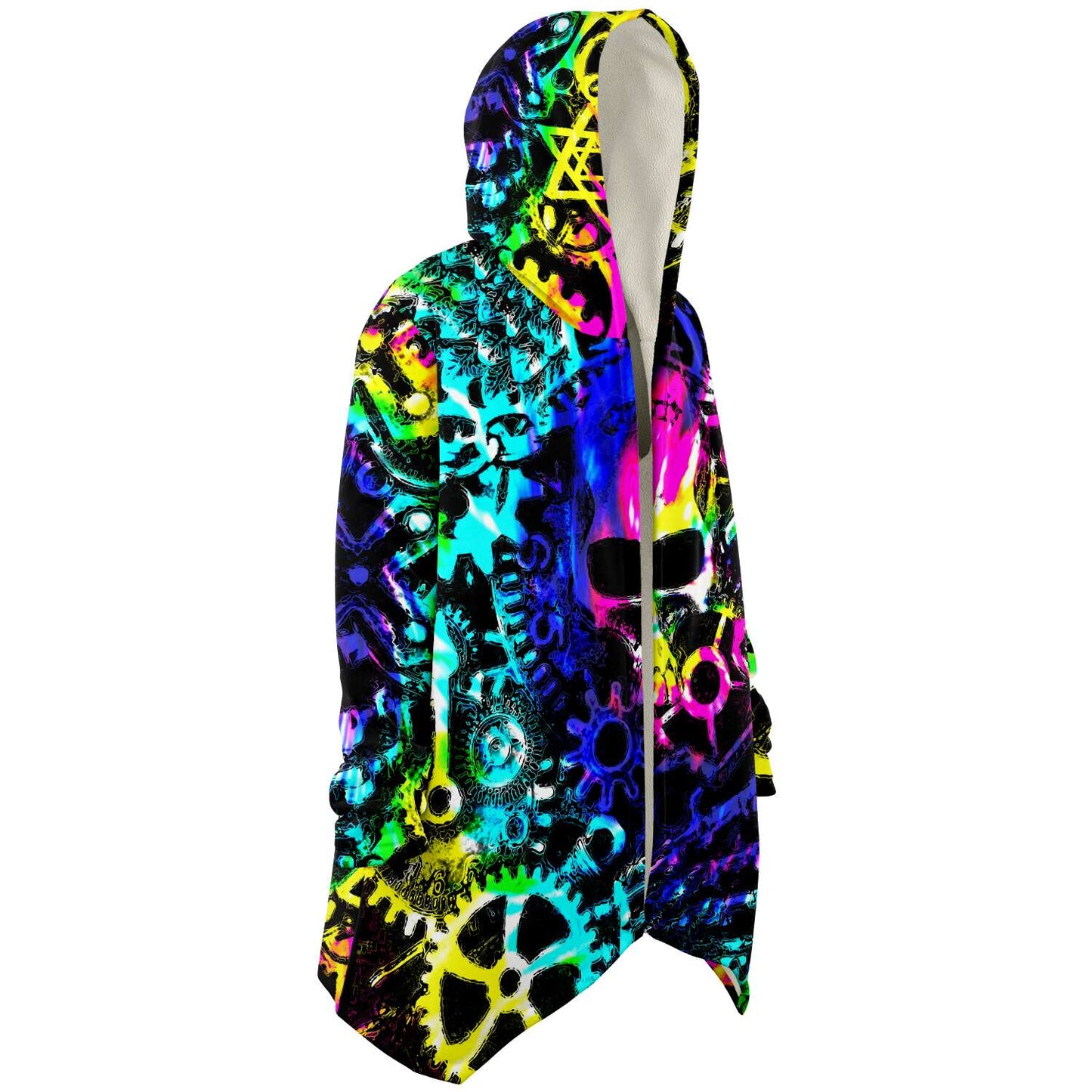 Steampunk Skull Rainbow Tie Dye Cloak