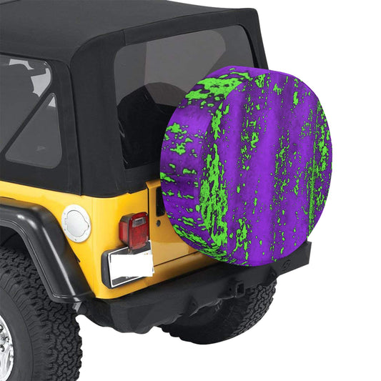 Neon Green Splash Spare Tire Cover (Medium) (16")