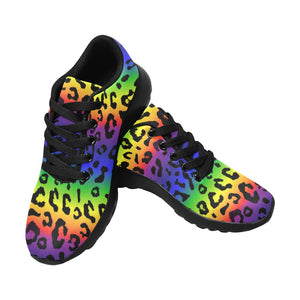 Rainbow Leopard Kids' Sneakers with Black Trim (Little Kid/Big Kid)