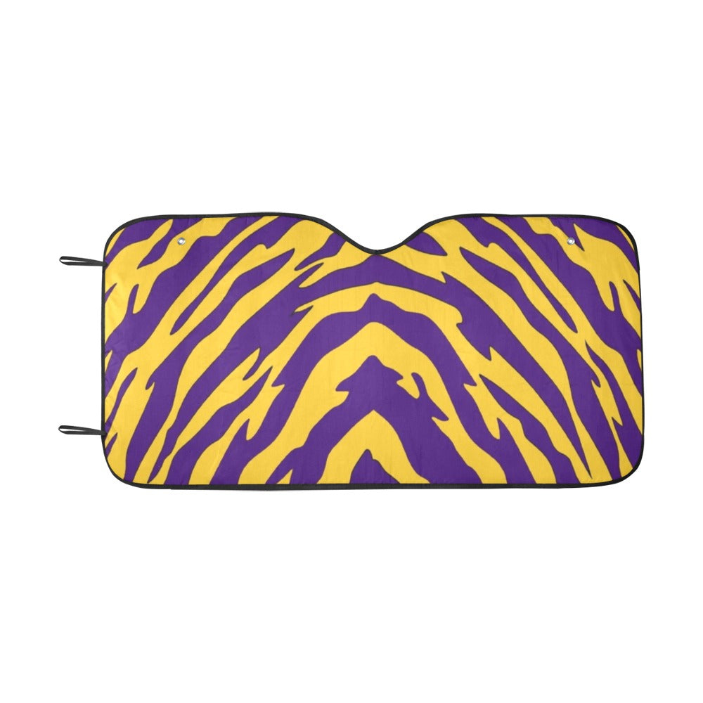 Purple and Gold Tiger Stripe Auto Sun Shade 55" x 29.53"