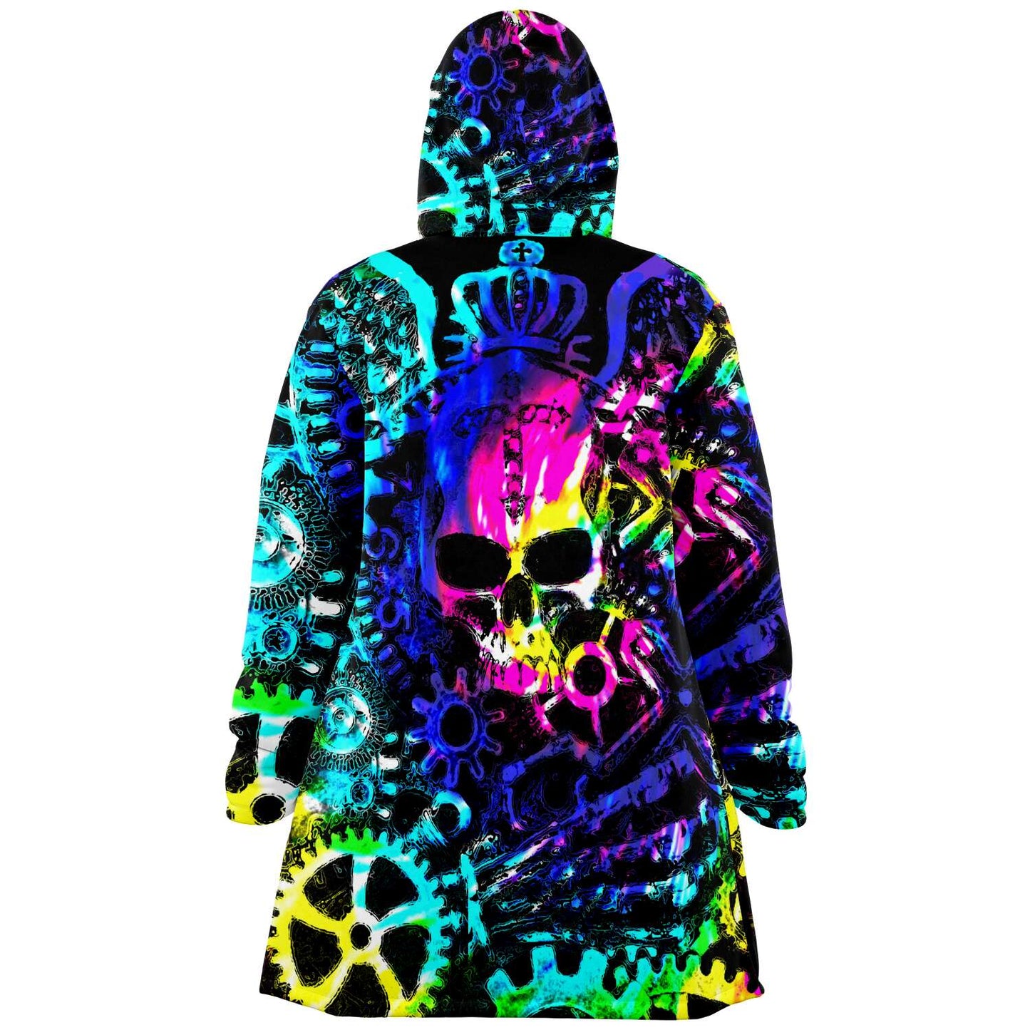 Steampunk Skull Rainbow Tie Dye Cloak