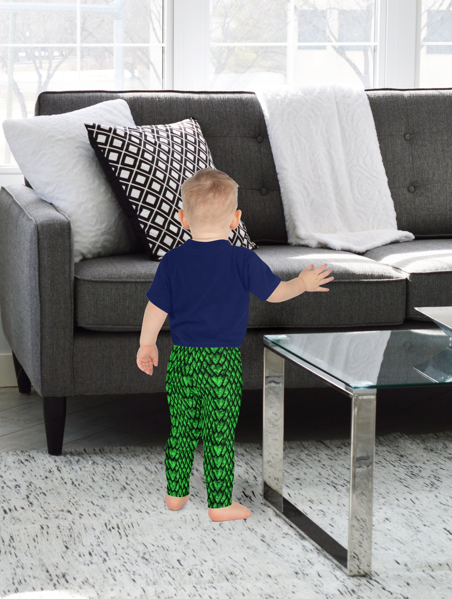 Emerald Dragon Scale Kids' Leggings