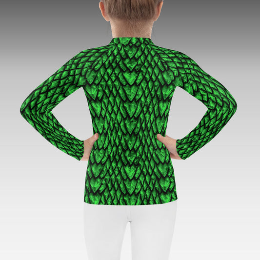 Emerald Dragon Scale Kids' Rash Guard