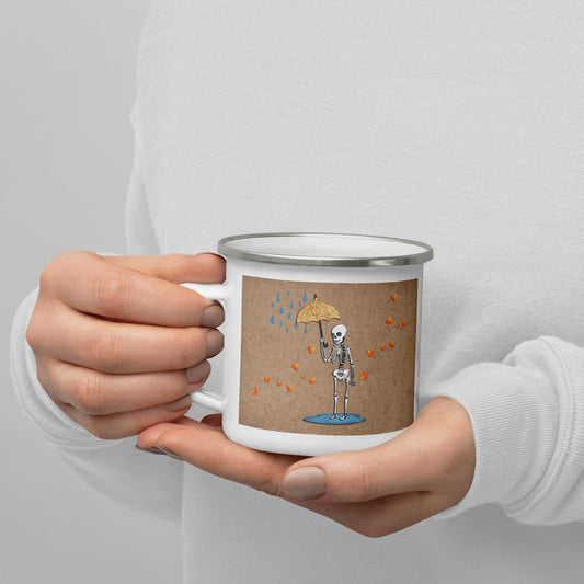 Autumn Skeleton Enamel Mug