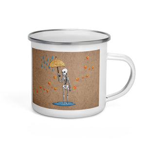 Autumn Skeleton Enamel Mug
