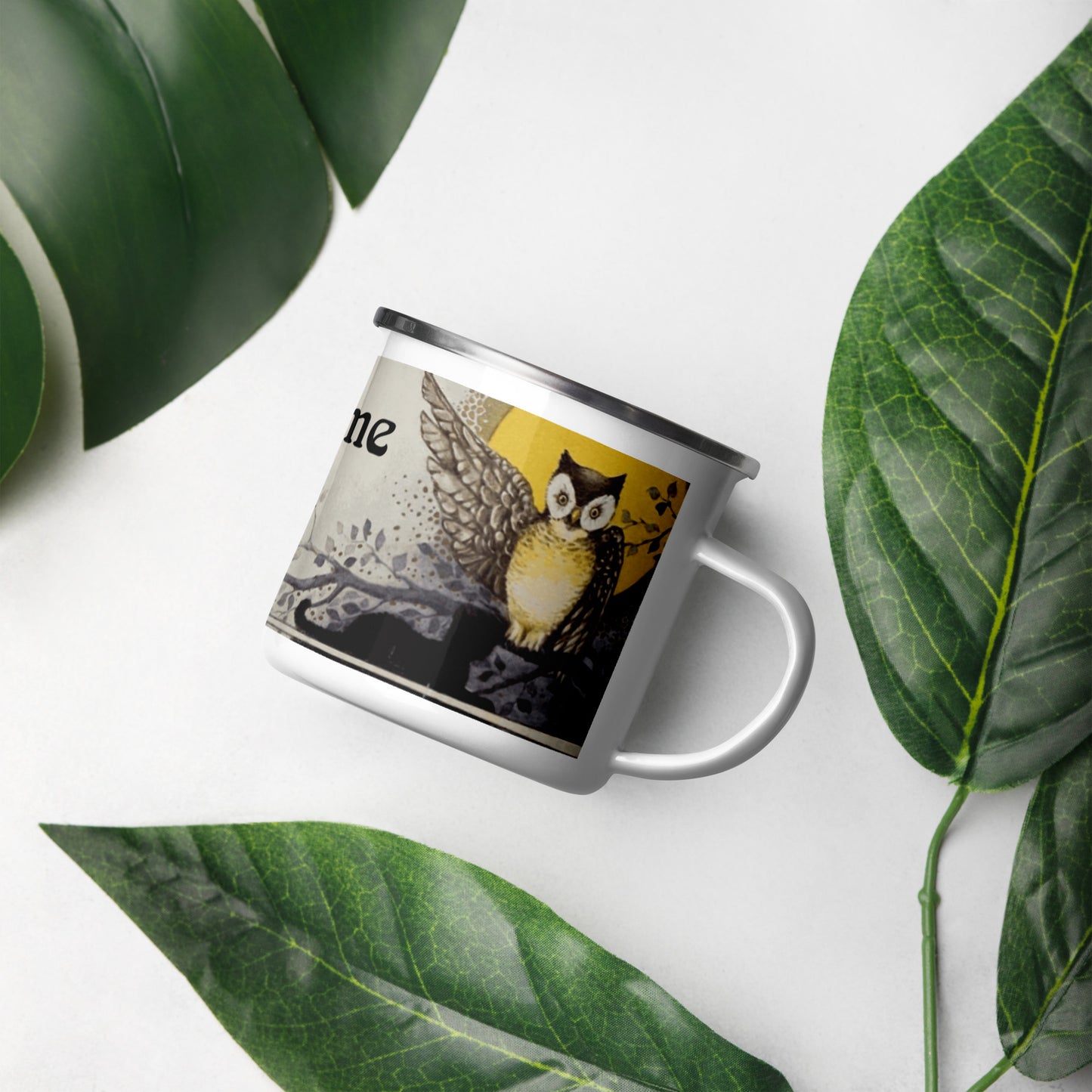 Halloween Owl Personalized Enamel Mug