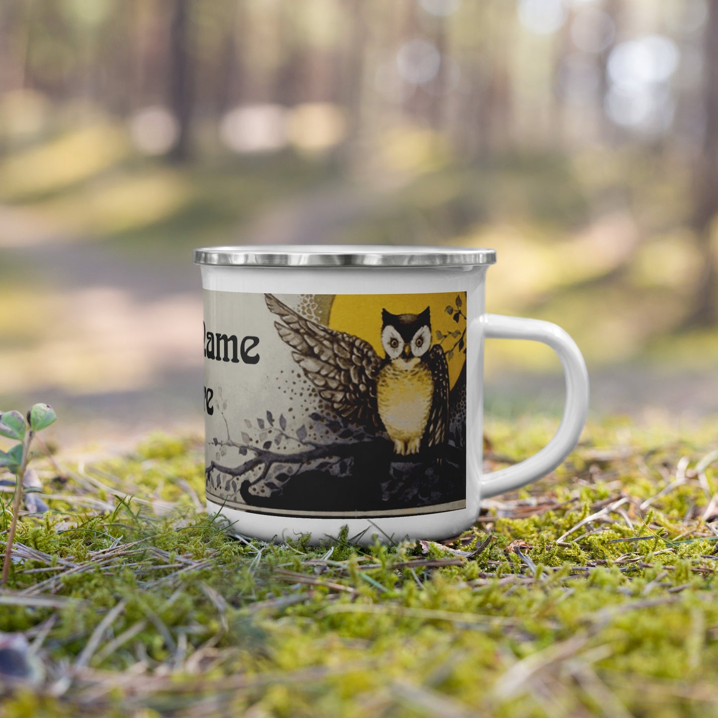 Halloween Owl Personalized Enamel Mug