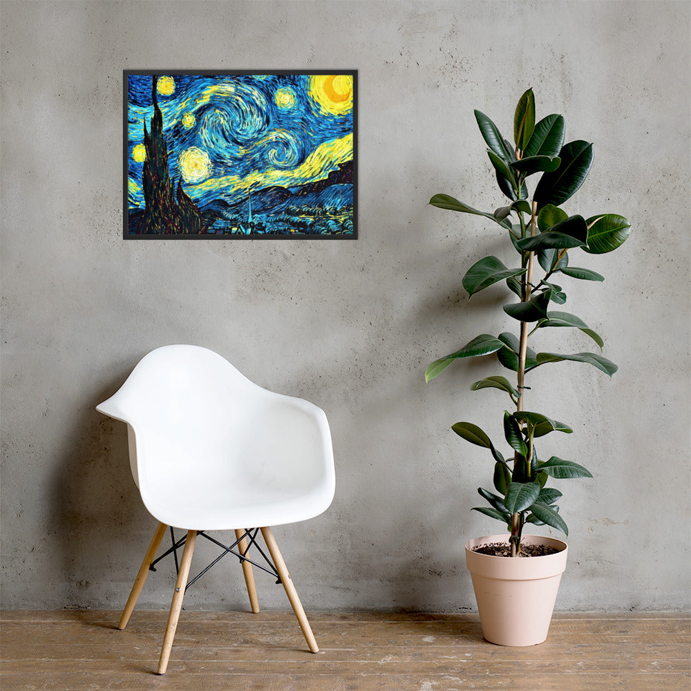 Starry Night Framed Matte Paper Poster