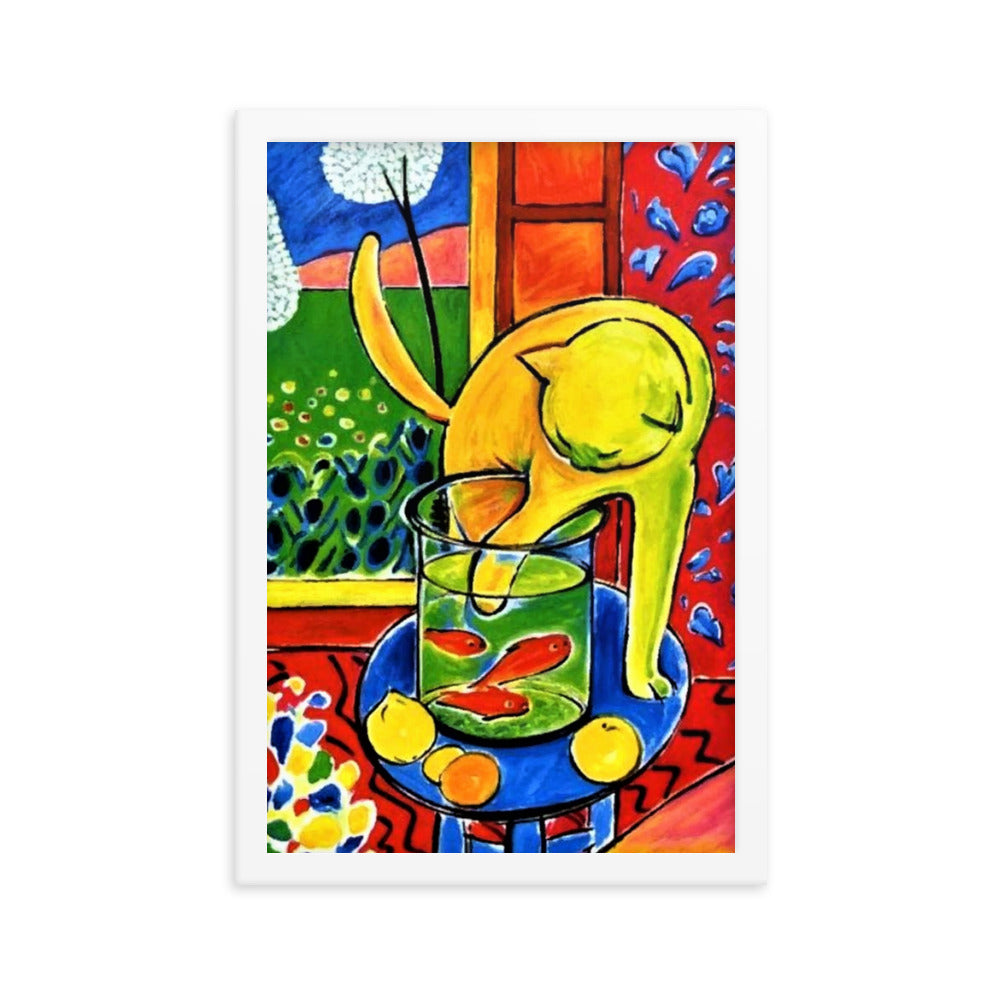 Henri Matisse Cat With Red Fishes Framed Poster