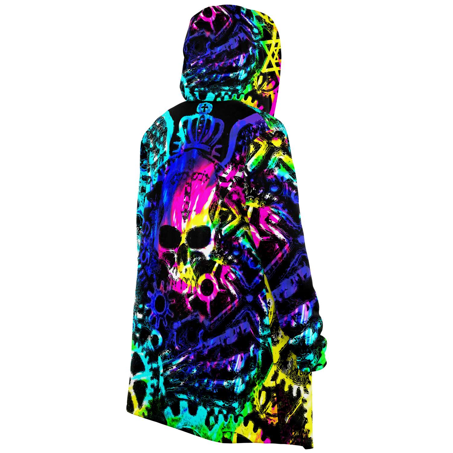 Steampunk Skull Rainbow Tie Dye Cloak