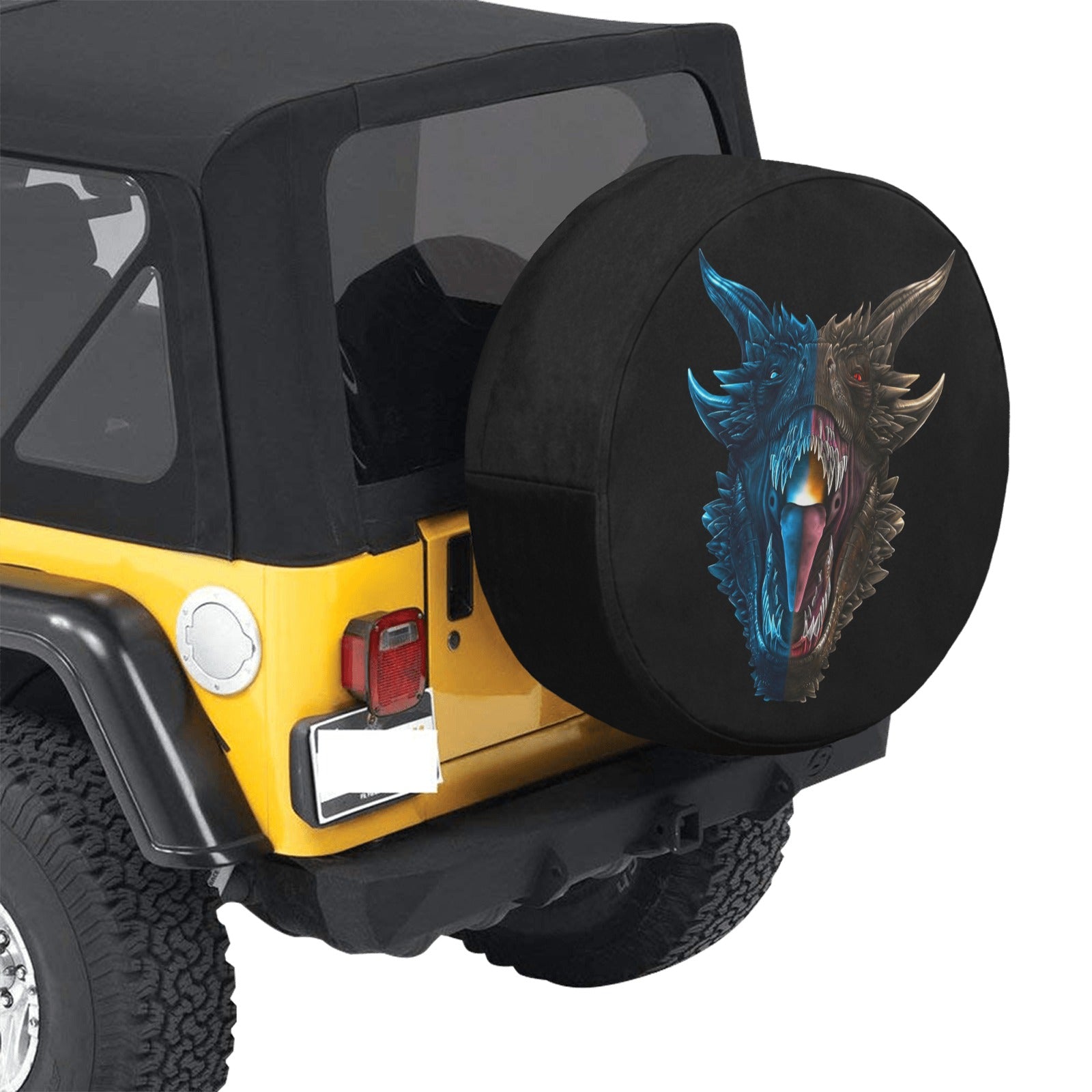 Roaring Dragon in the Dark Spare Tire Cover (Large)(17")