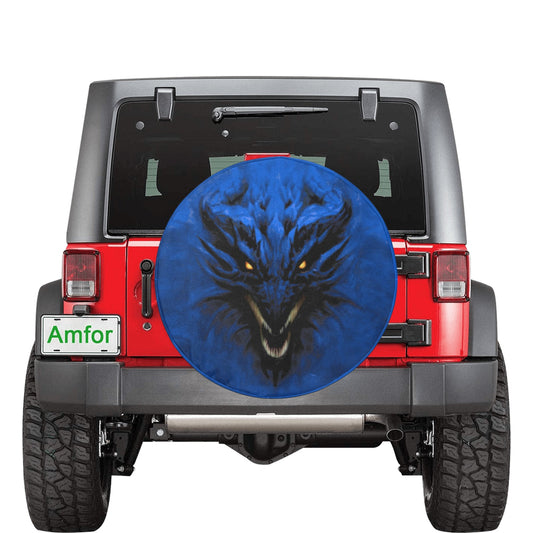 Rich Blue Shadow Dragon Spare Tire Cover (Large) (17")