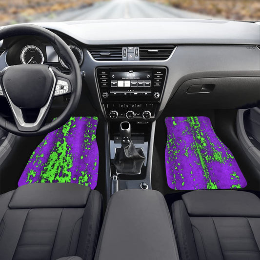 Neon Green Splash Front Floor Mats (2pcs)