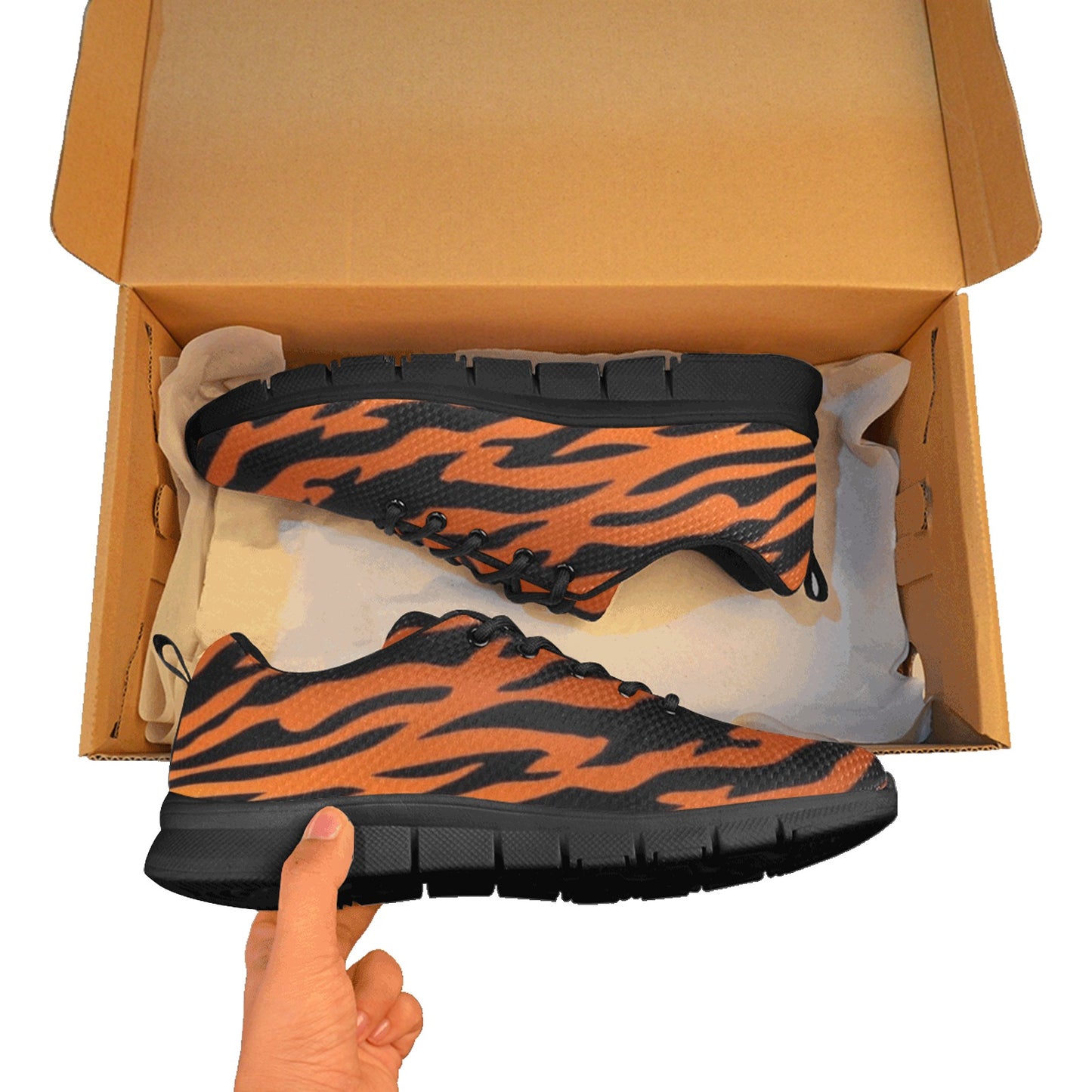 Tiger Striped Men's Breathable Sneakers