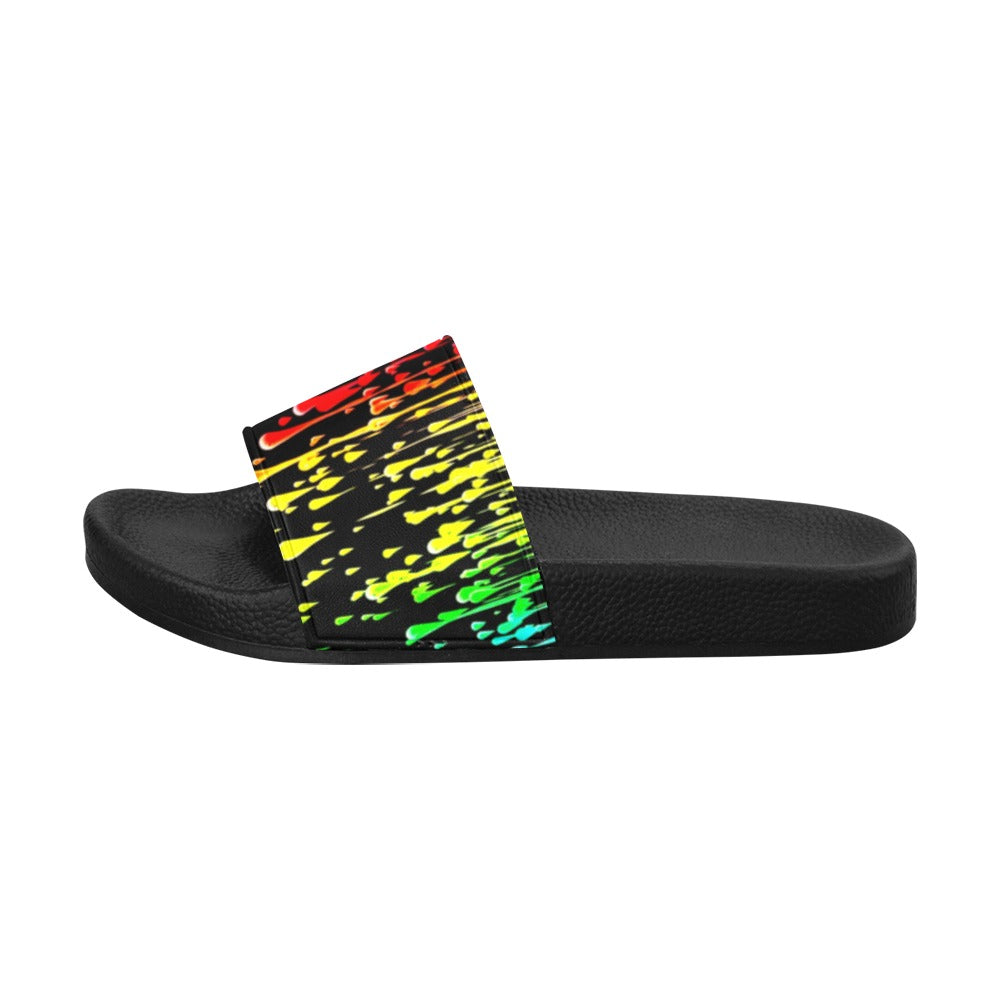 Rainbow Drip Women's Slide Sandals
