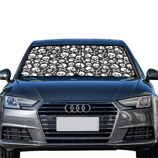 Skulls and Bones 2 Piece Auto Sun Shade