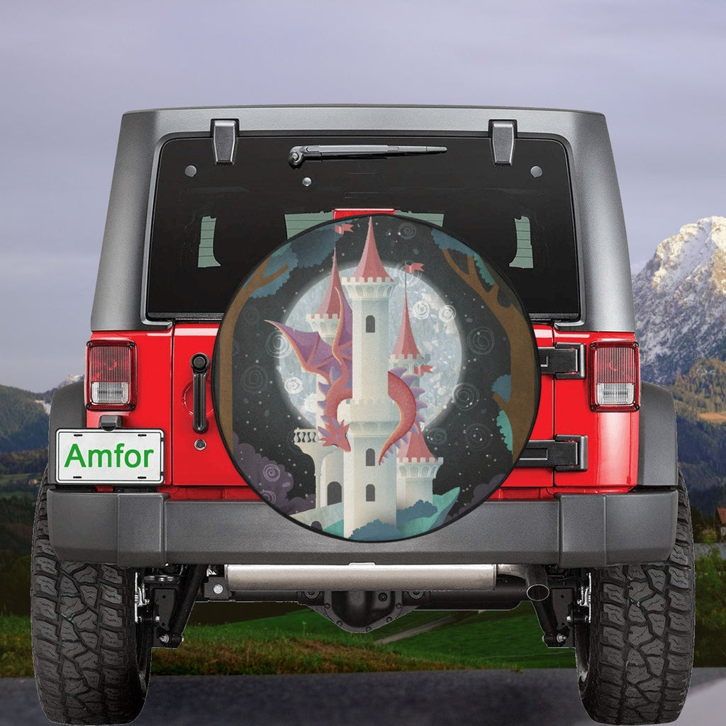 Fairytale Dragon Spare Tire Cover (Large) (17")