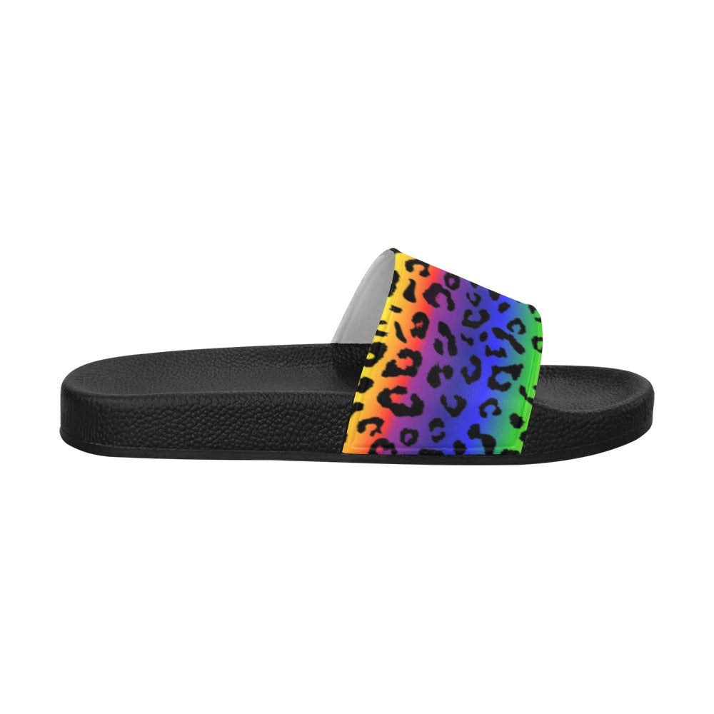 Rainbow Leopard Men's Slide Sandals