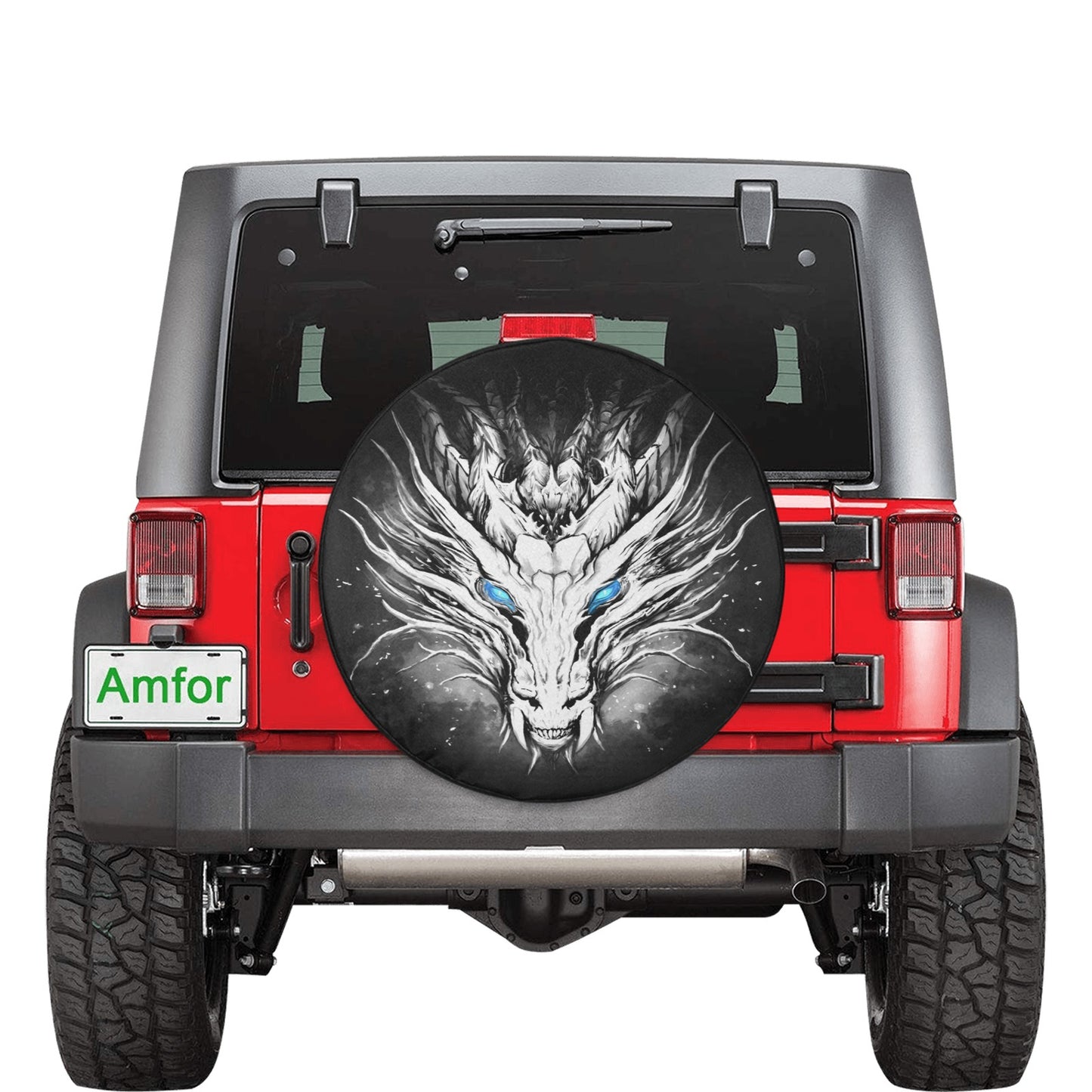 White Dragon Spare Tire Cover (Medium) (16")