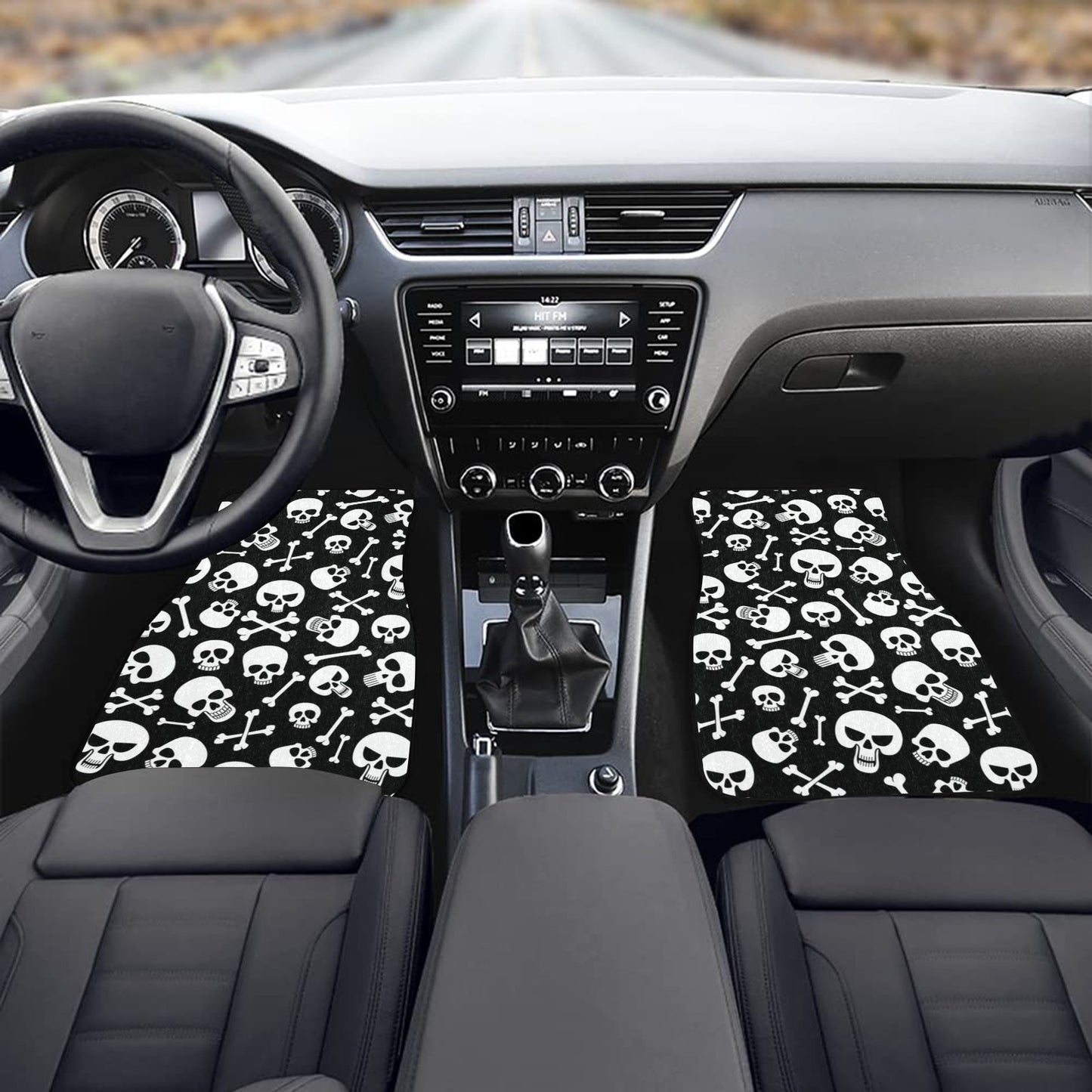 Skulls and Crossbones Front Floor Mats (2pcs)