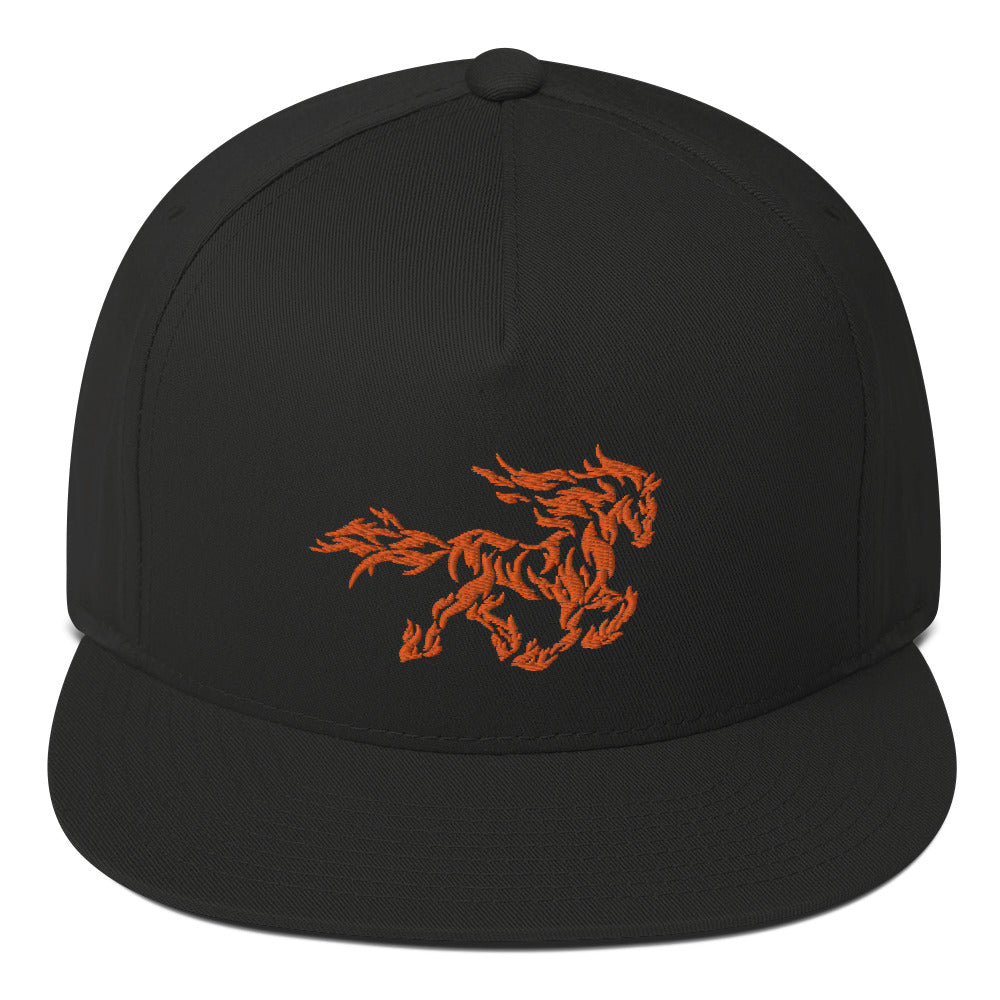 Fiery Stallion Flat Bill Cap