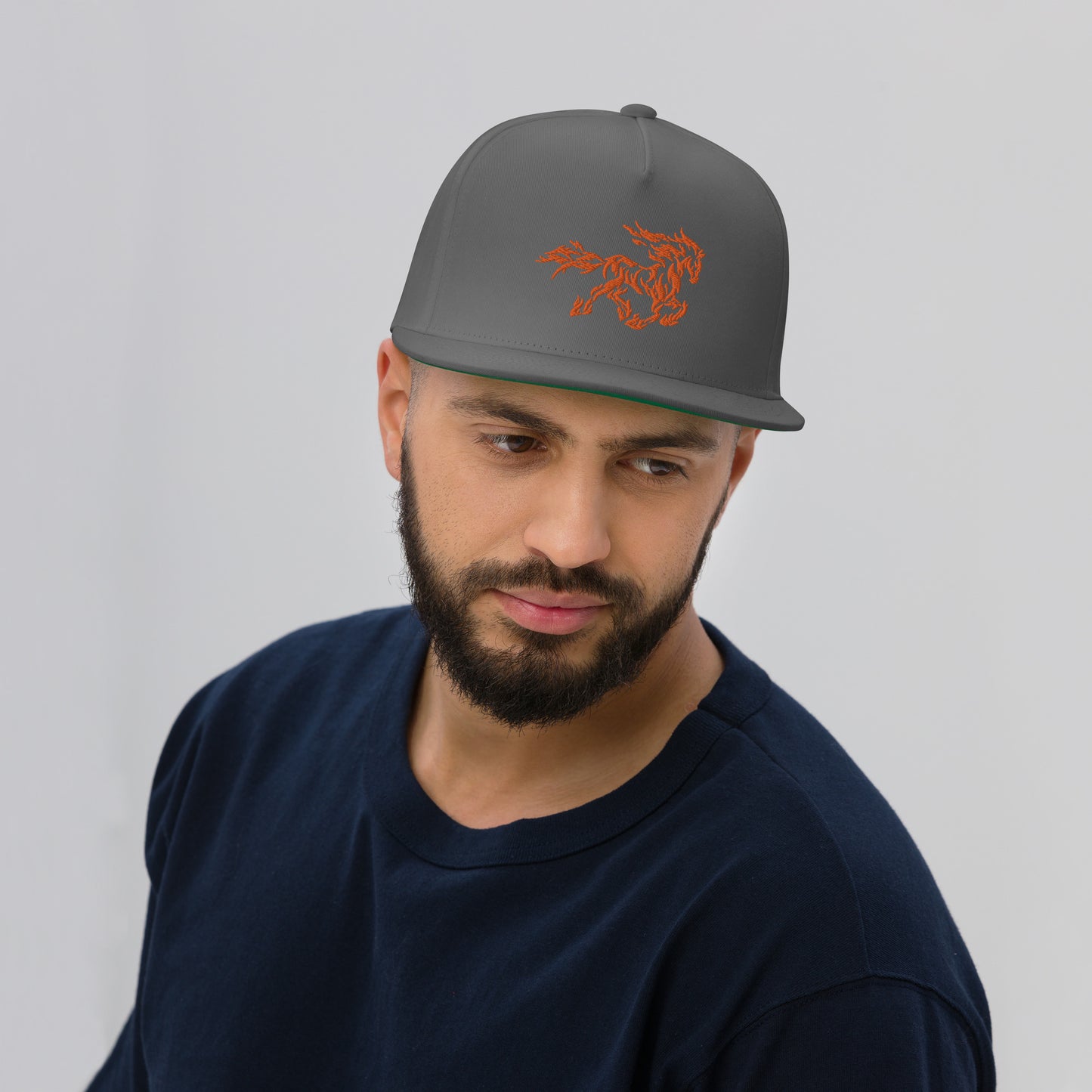 Fiery Stallion Flat Bill Cap