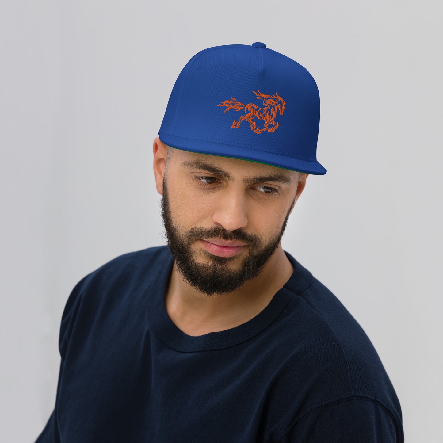 Fiery Stallion Flat Bill Cap