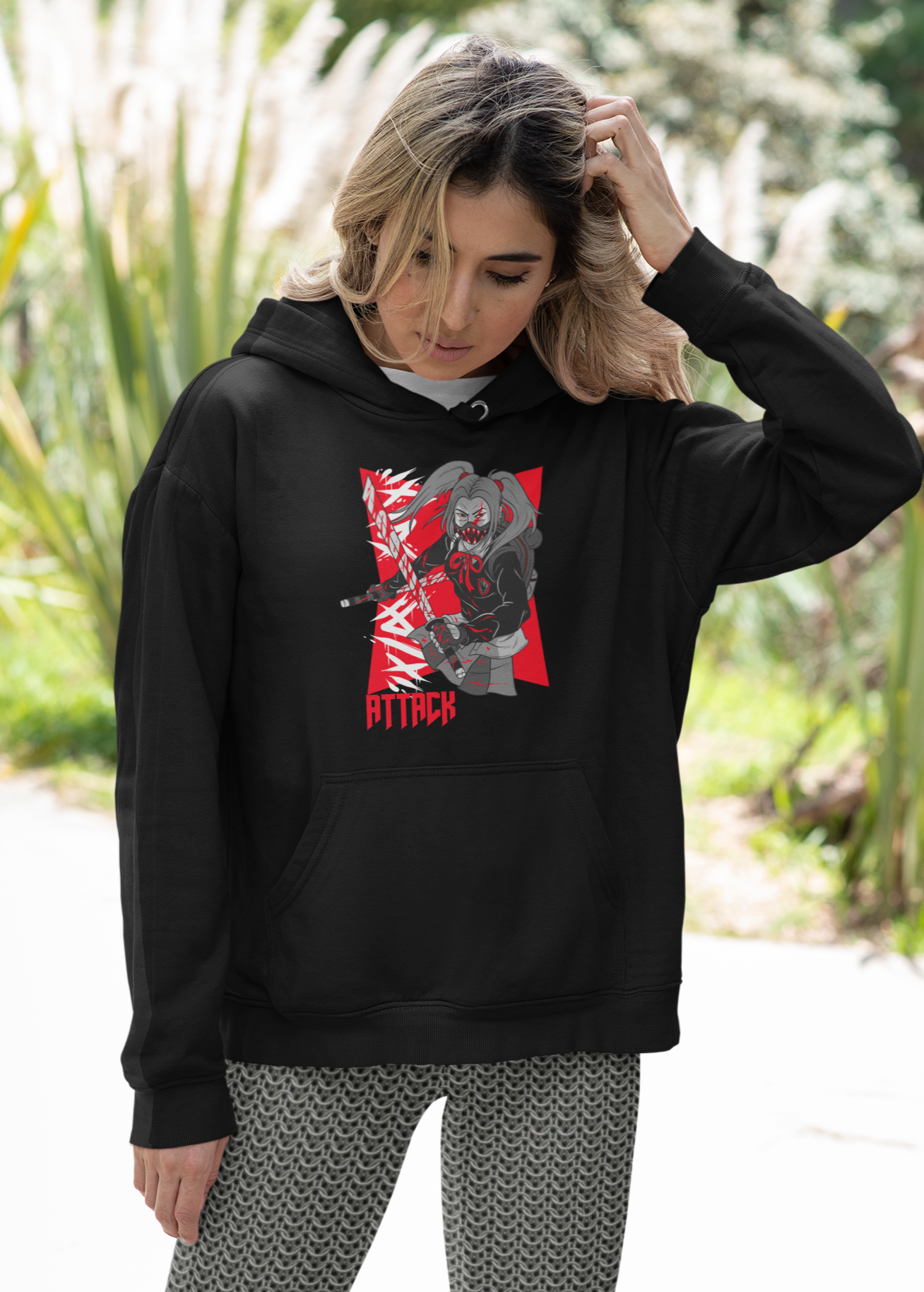 Girl Attack Unisex Pullover Hoodie