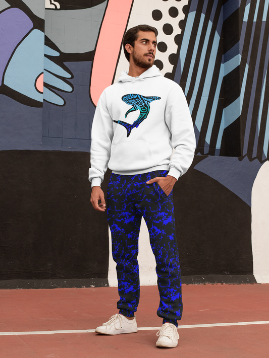 Blue Tribal Shark Unisex Hoodie