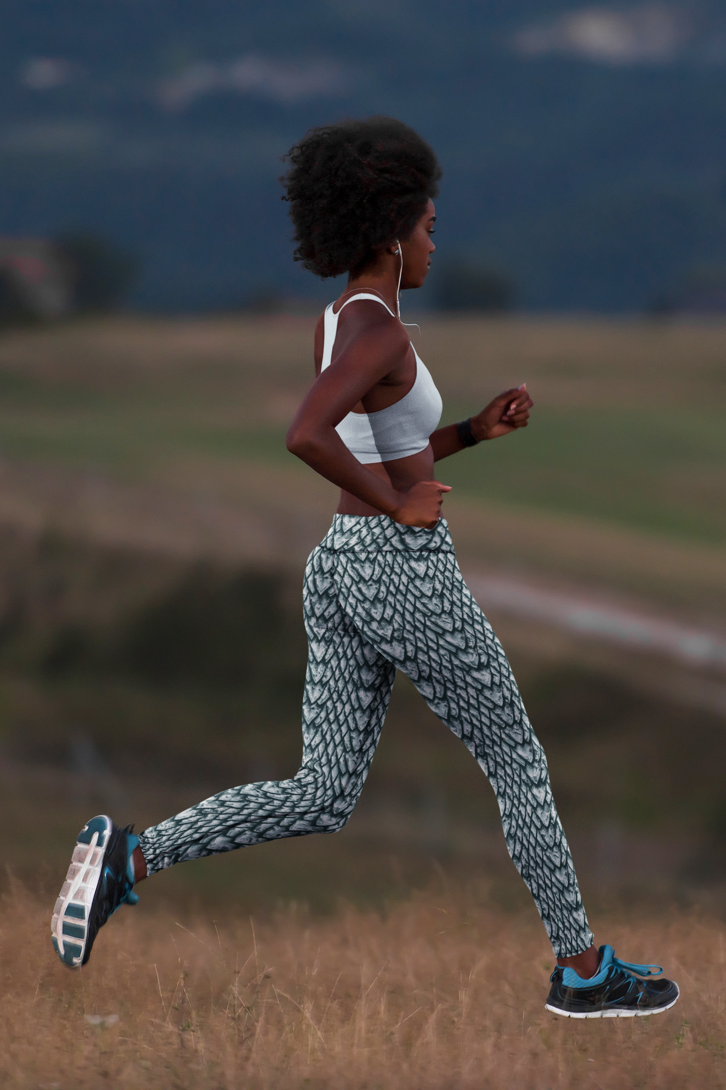 Ice Dragon Scale Yoga Leggings