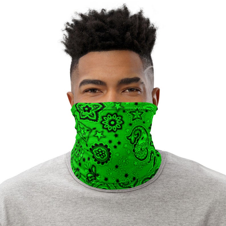 Neon Green Bandanna Neck Gaiter