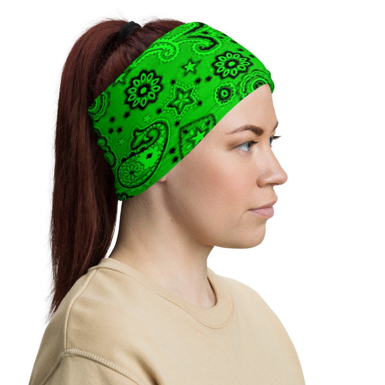 Neon Green Bandanna Neck Gaiter