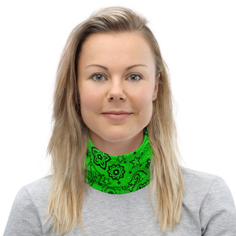 Neon Green Bandanna Neck Gaiter