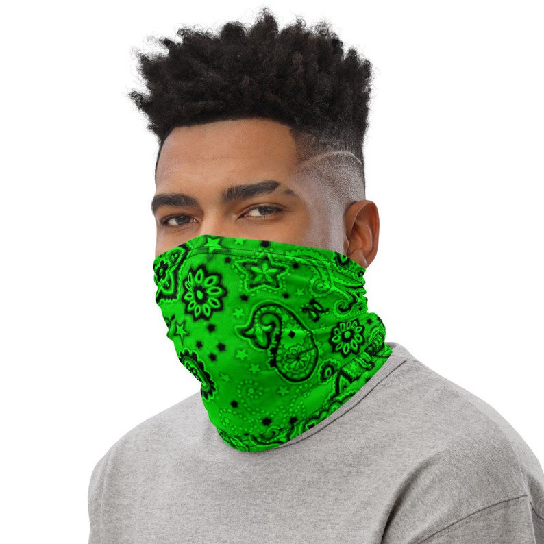 Neon Green Bandanna Neck Gaiter