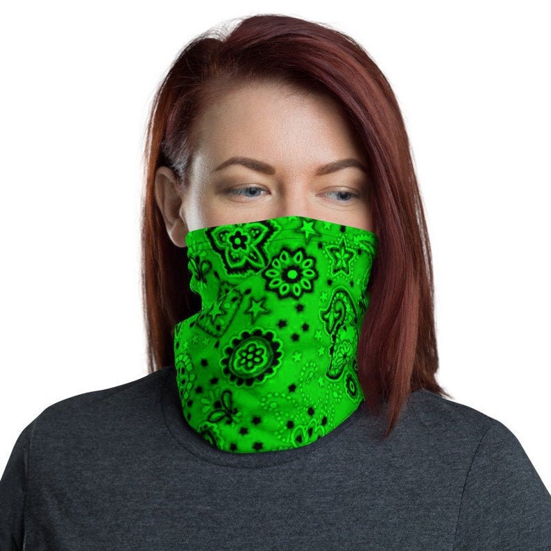 Neon Green Bandanna Neck Gaiter